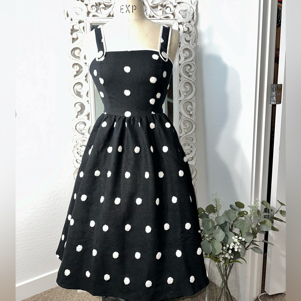 Unique Vintage polka dot swing dress